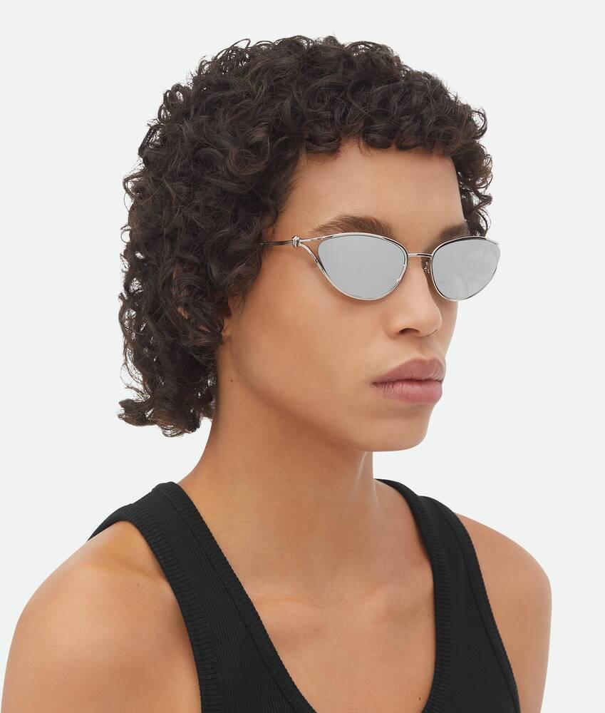 Knot Cat Eye Sunglasses in Silver Product Image