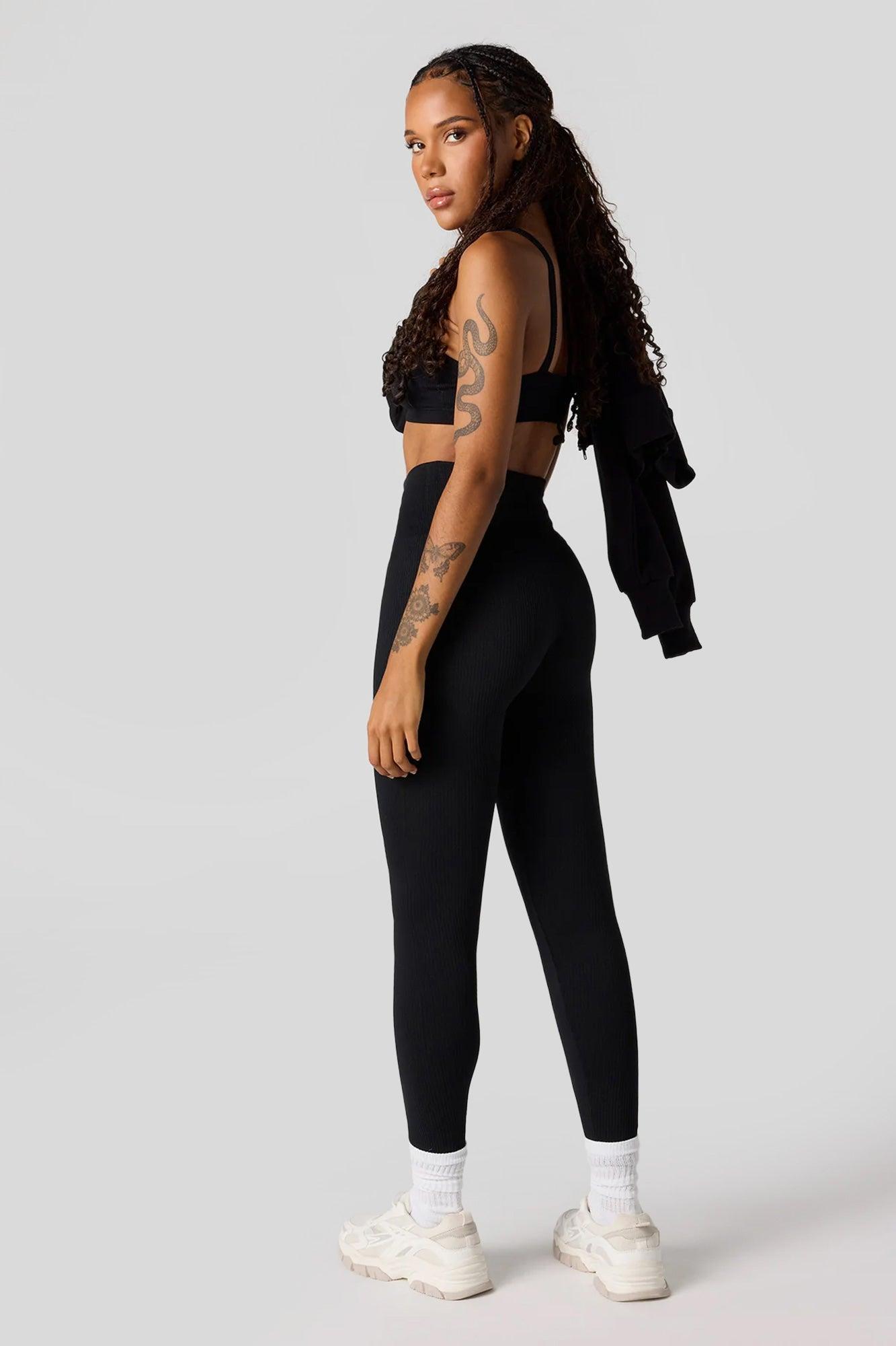 High Rise Seamless Ribbed Legging Female Product Image