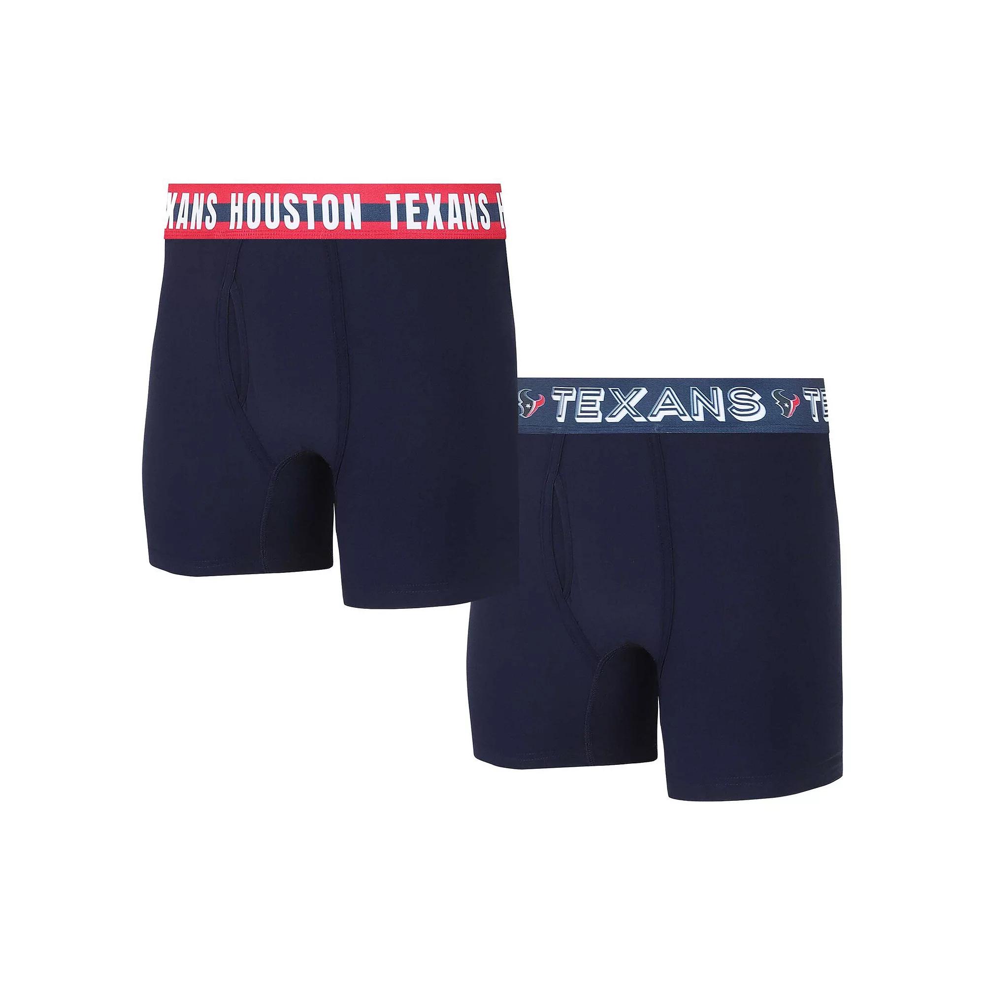 Men's Concepts Sport Houston Texans Gauge Knit Boxer Brief Two-Pack, Size: XL, Blue Product Image
