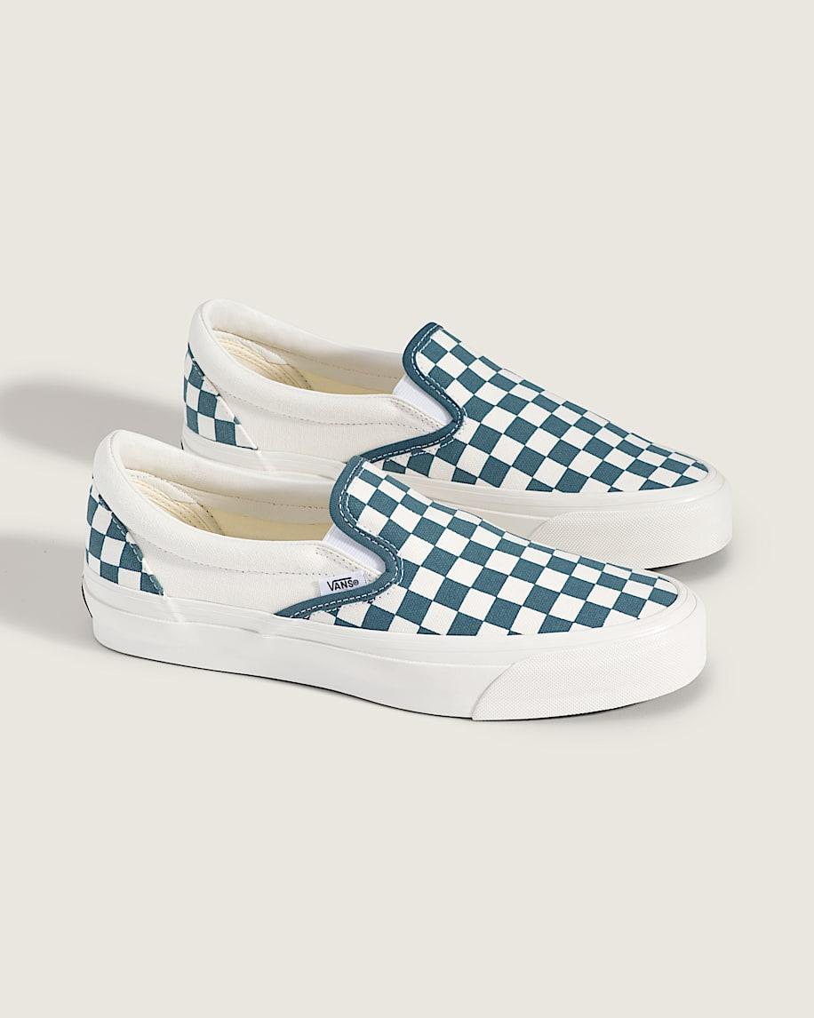 Premium Classic Slip-On Checkerboard Shoe in Checkerboard Stargazer Blue| Vans US Product Image