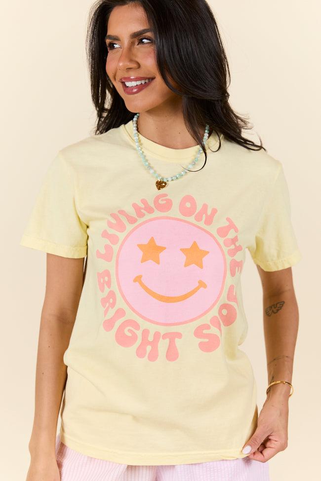 Living On The Bright Side Yellow Graphic Tee SALE Product Image