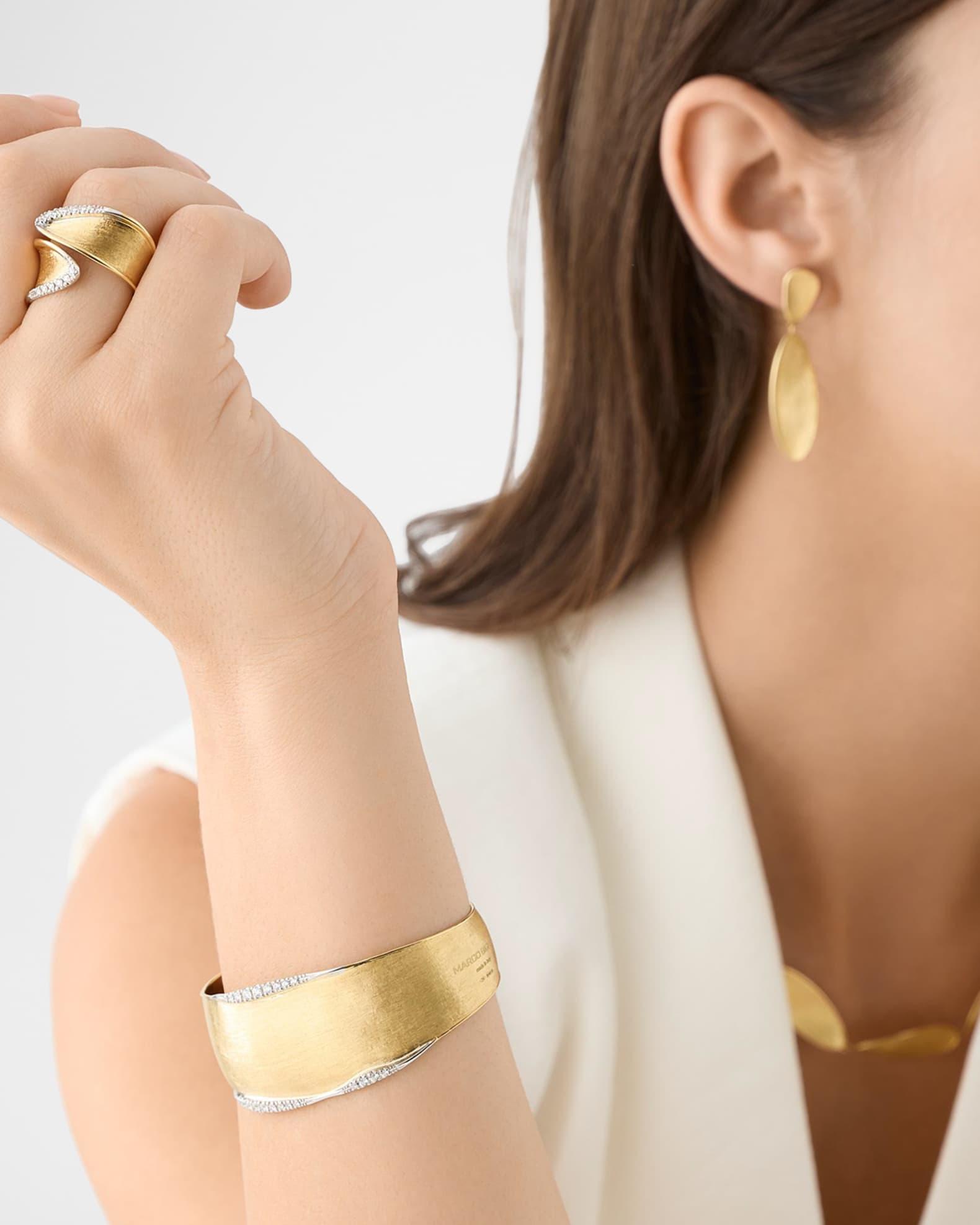 18K Gold Lunaria Twist Wrap Diamond Ring Product Image