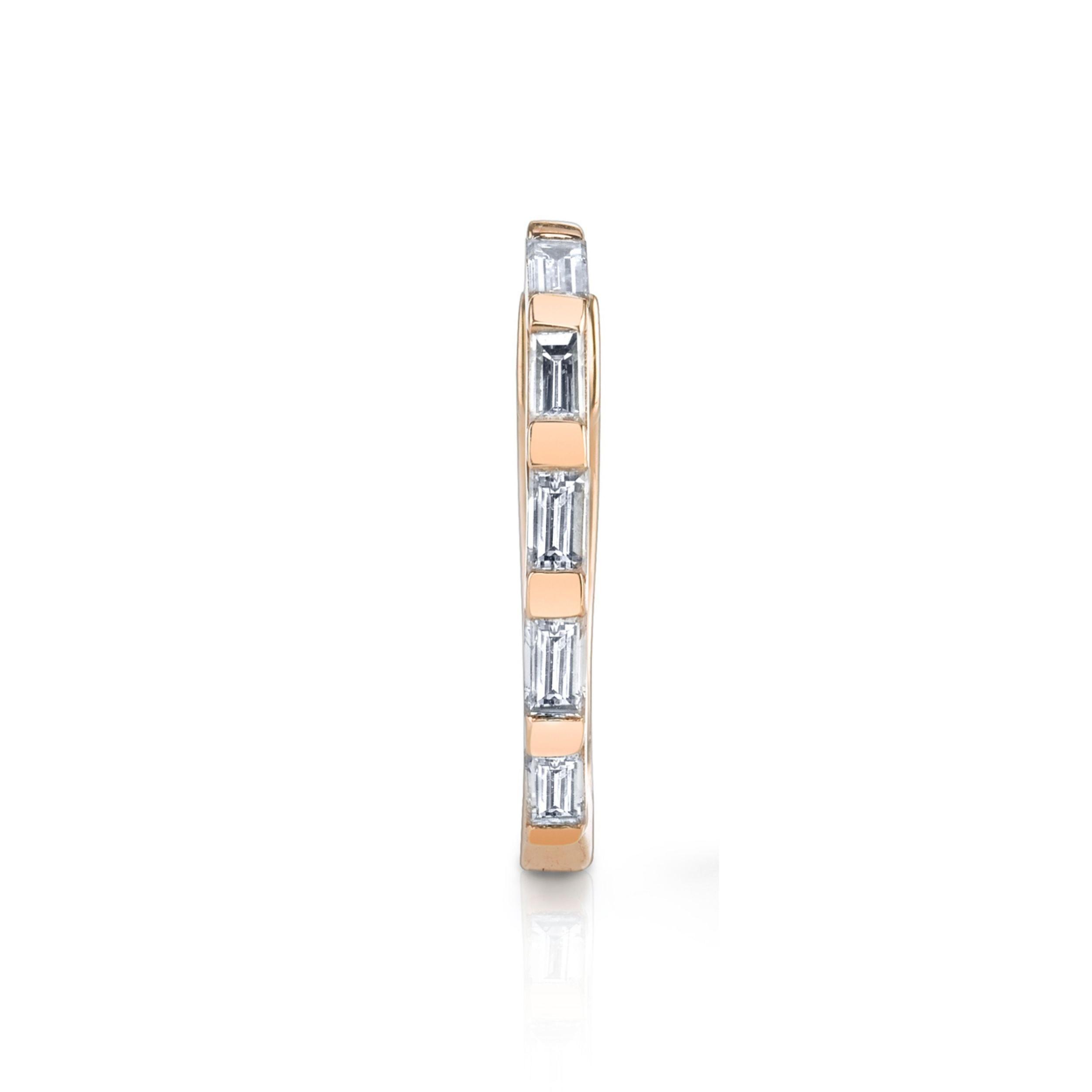 SINGLE DIAMOND BAGUETTE MINI HUGGIE Product Image