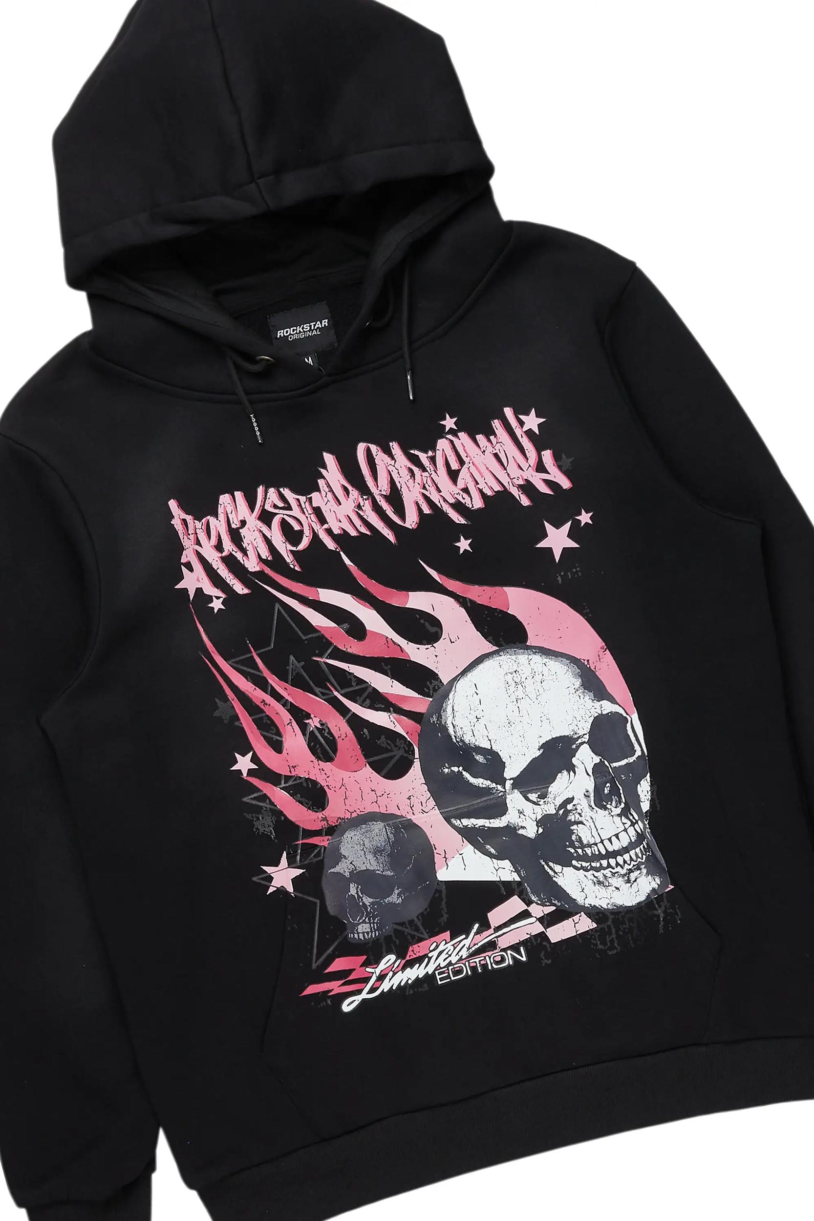 Anneso Black/Dark Grey Hoodie & Fateh Stacked Jean Bundle Male Product Image