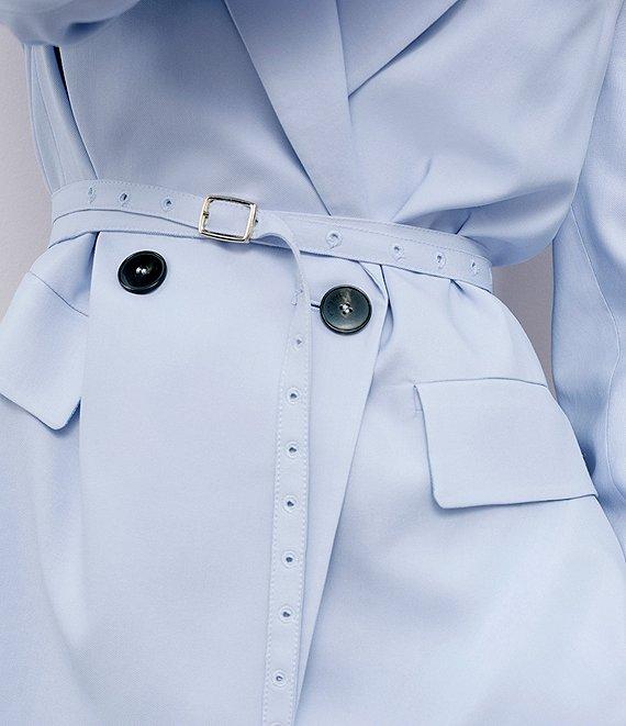 Marella Manisa Stretch Twill Notch Lapel Collar Long Sleeve Double Breasted Belted Coordinating Jacket Product Image