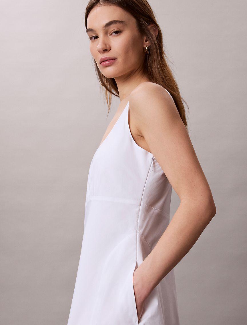 Cotton Poplin Sleeveless Midi Dress Product Image