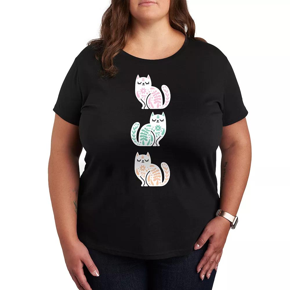 Plus Scandinavian Cats Graphic Tee, Women's,  Product Image