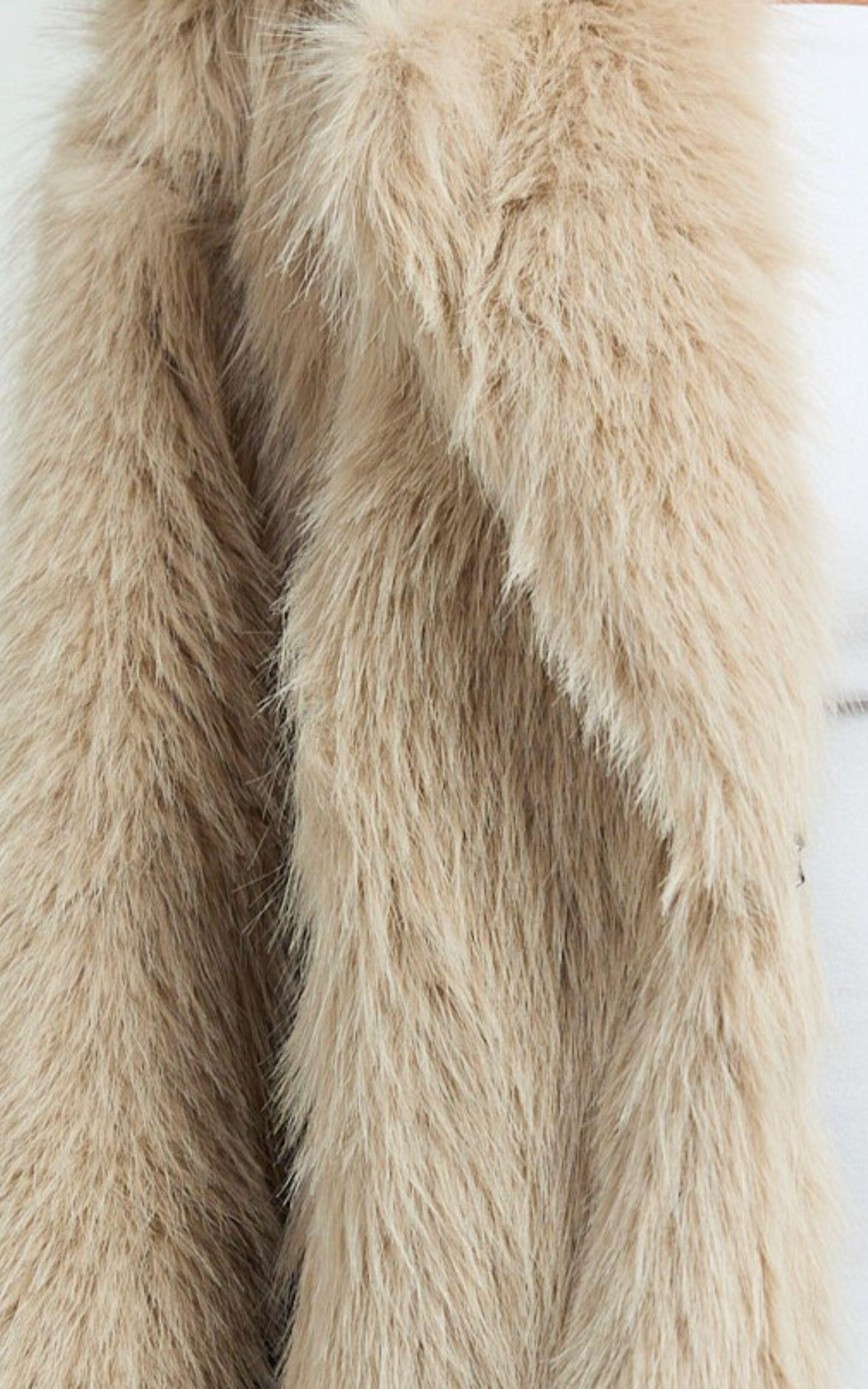 Charisse Coat - Oversized Crop Faux Fur Coat in Light Brown Product Image