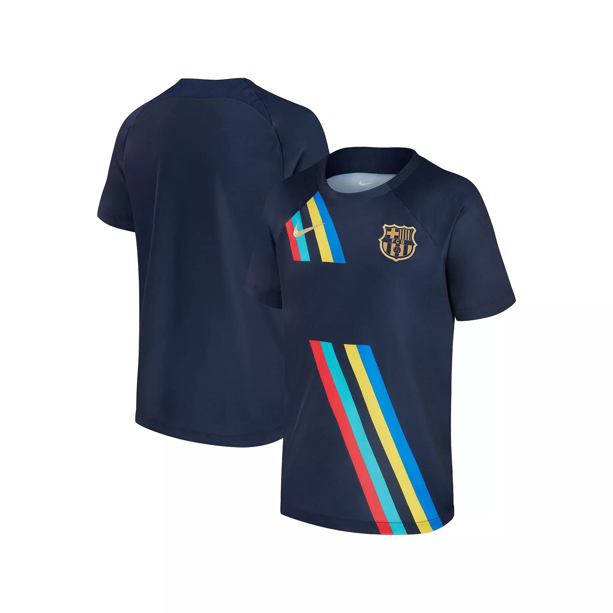 Men's Nike Navy Barcelona 2022/23 Away Pre-Match Top, Size: Medium, Bar Blue Product Image