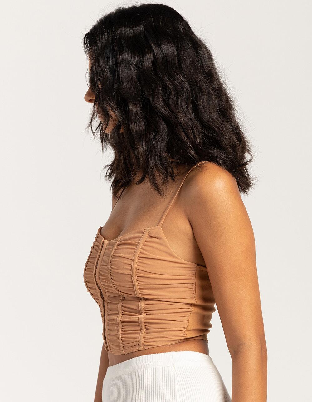 WEST OF MELROSE Ruched Womens Corset - SAND Product Image