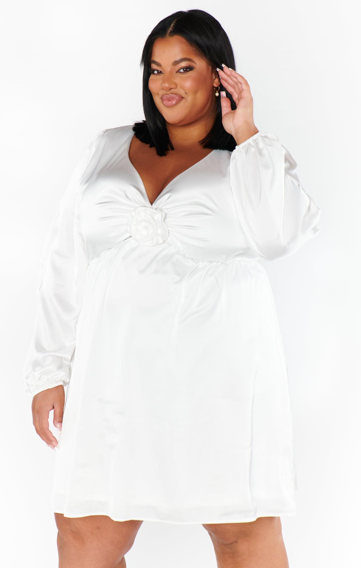 Rosetta Mini Dress ~ Ivory Luxe Satin Product Image