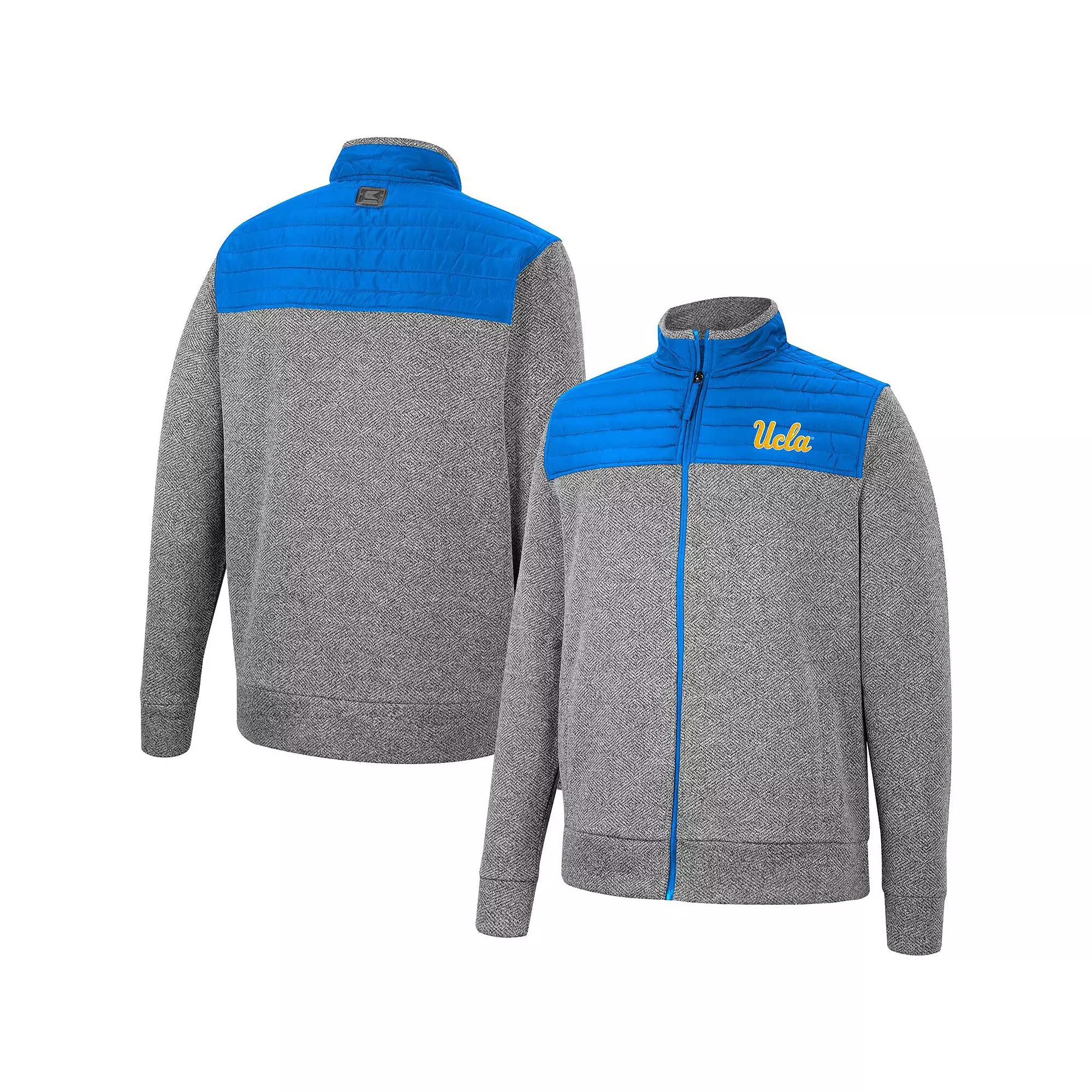 Men's Colosseum Charcoal/Blue UCLA Bruins Putter Herringbone Full-Zip Jacket, Size: XL Product Image