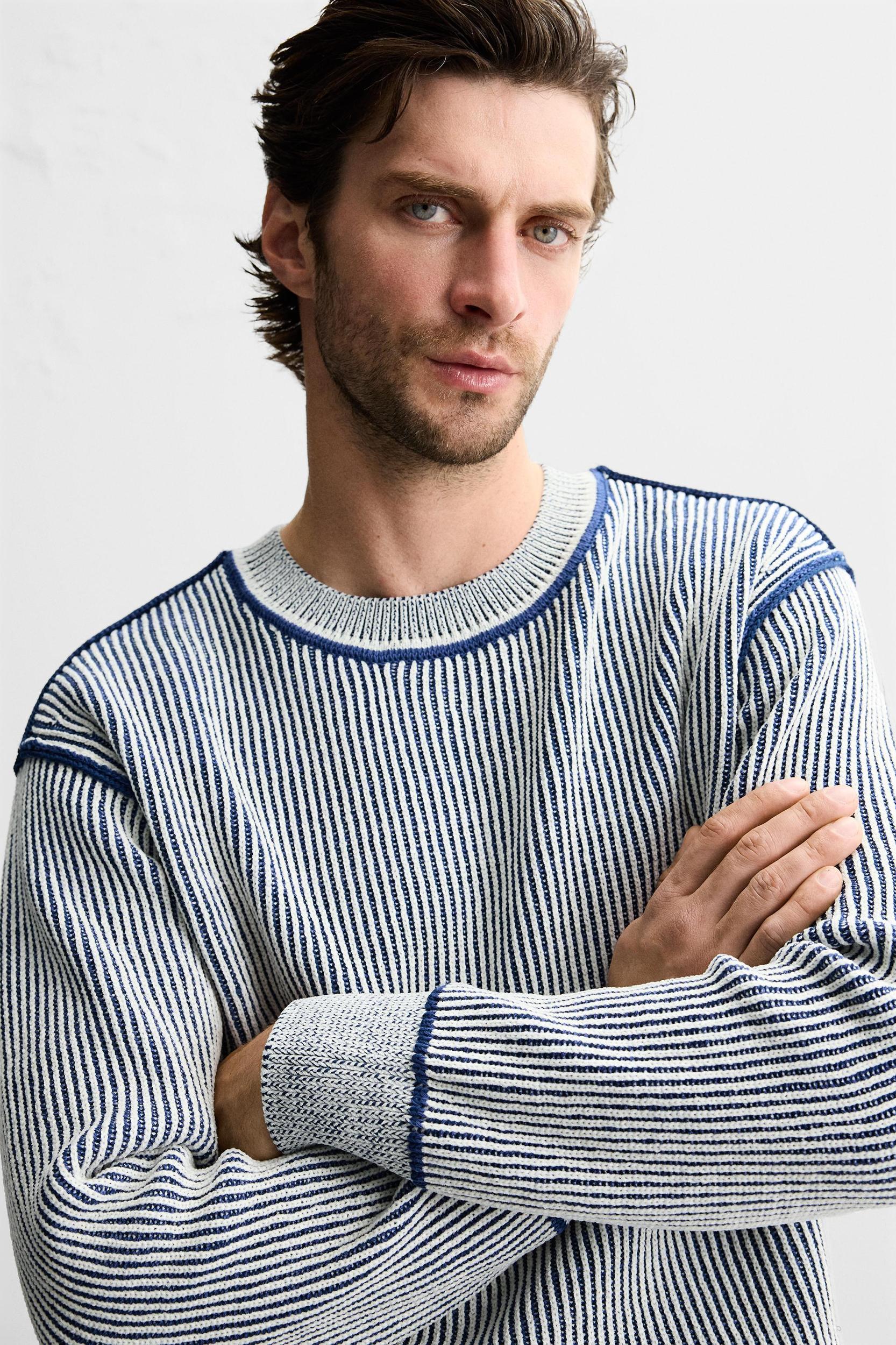 RIBBED CONTRASTING SWEATER Product Image