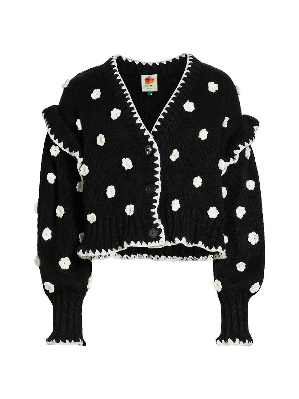 Womens Flowers Knit Cardigan Product Image