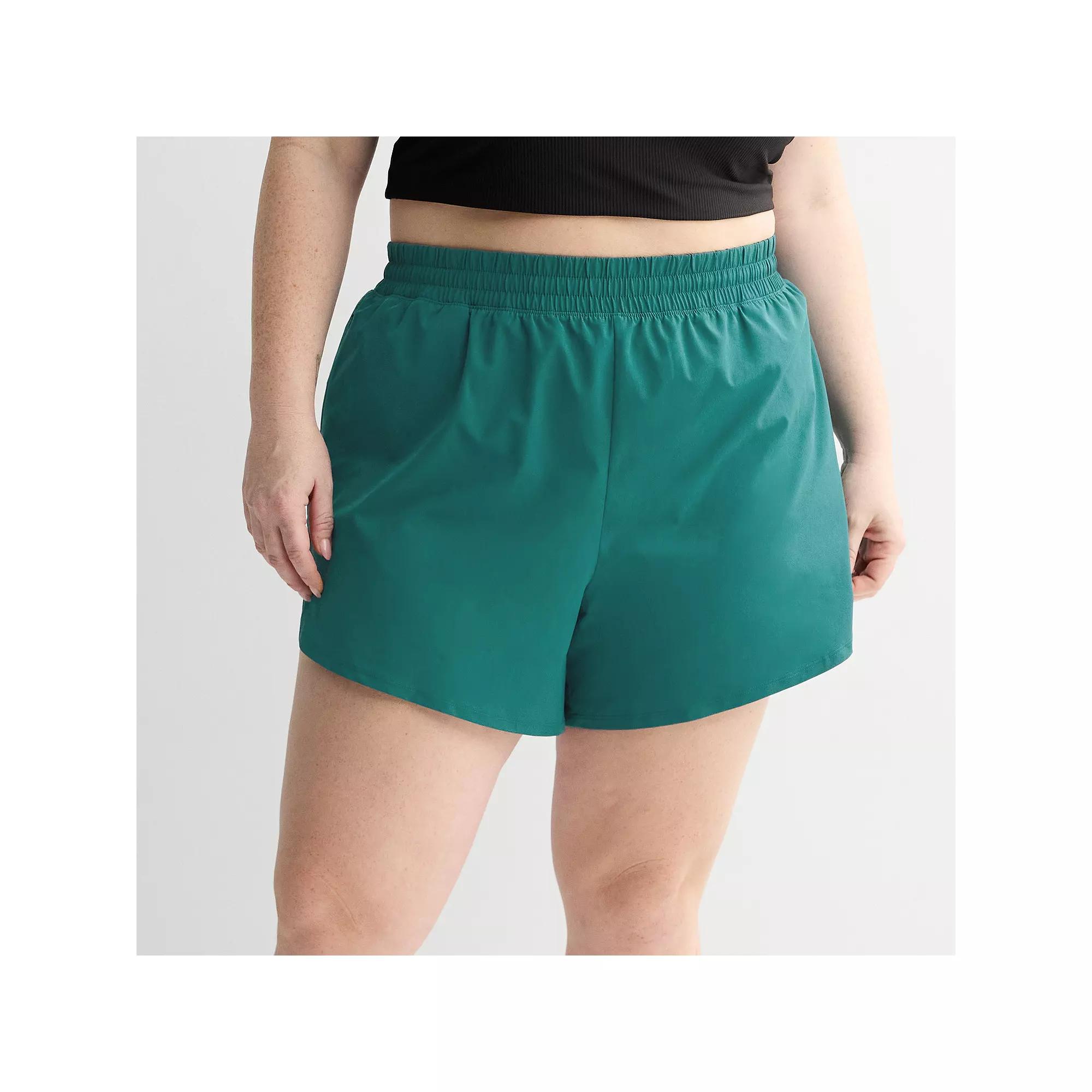 Plus Size Tek Gear® Woven Lined Run Shorts, Women's, Size: 3XL, Dark Blue Teal Product Image