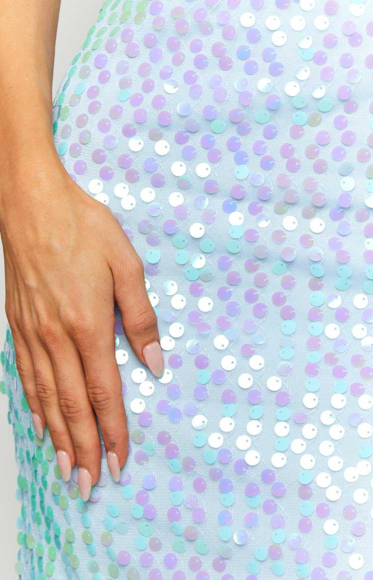 Nova Blue Sequin Maxi Dress Product Image