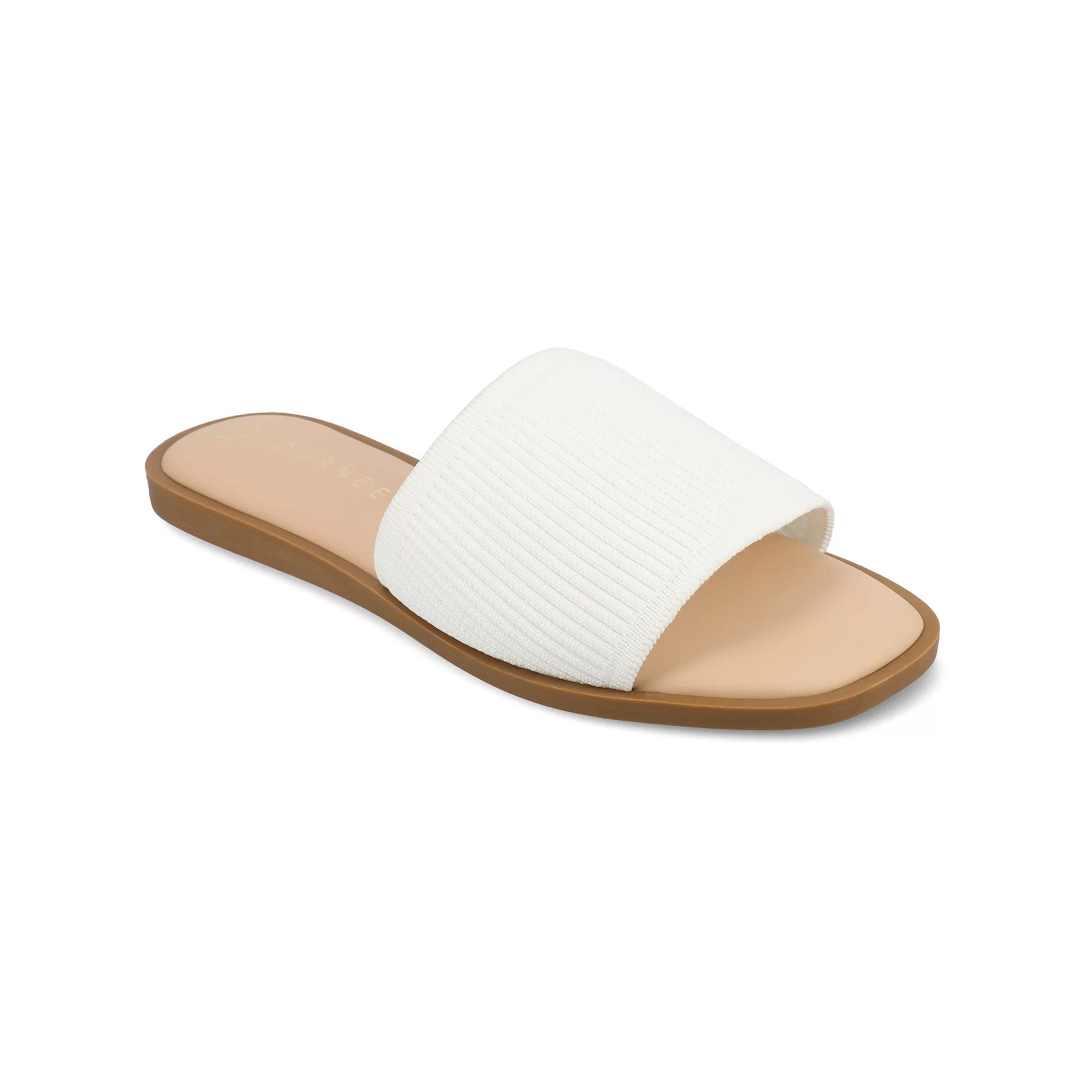 Journee Prisilla Women's Linen Slip On Slide Sandals,  Product Image