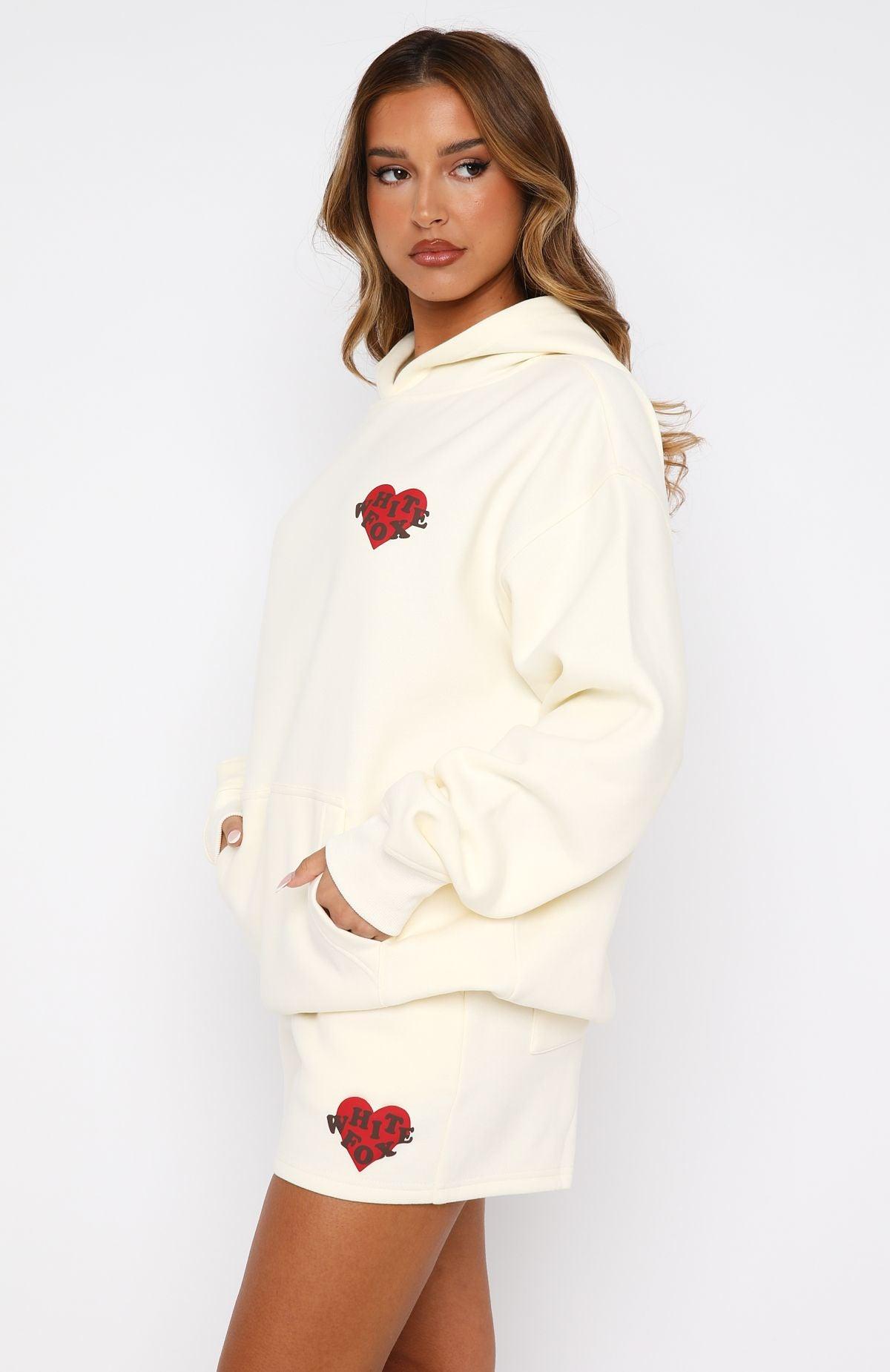 We Don't Talk Anymore Oversized Hoodie Cream Product Image