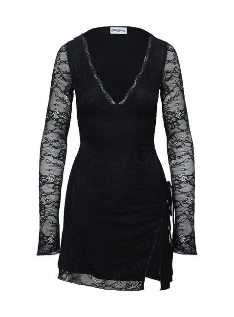 Airabella Lace Mini Dress Black Product Image