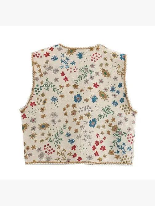 Floral Front tie Vest Product Image