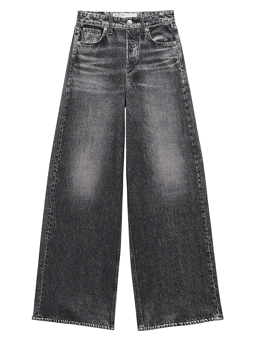 Womens Miramar Printed High-Rise Wide-Leg Jeans Product Image