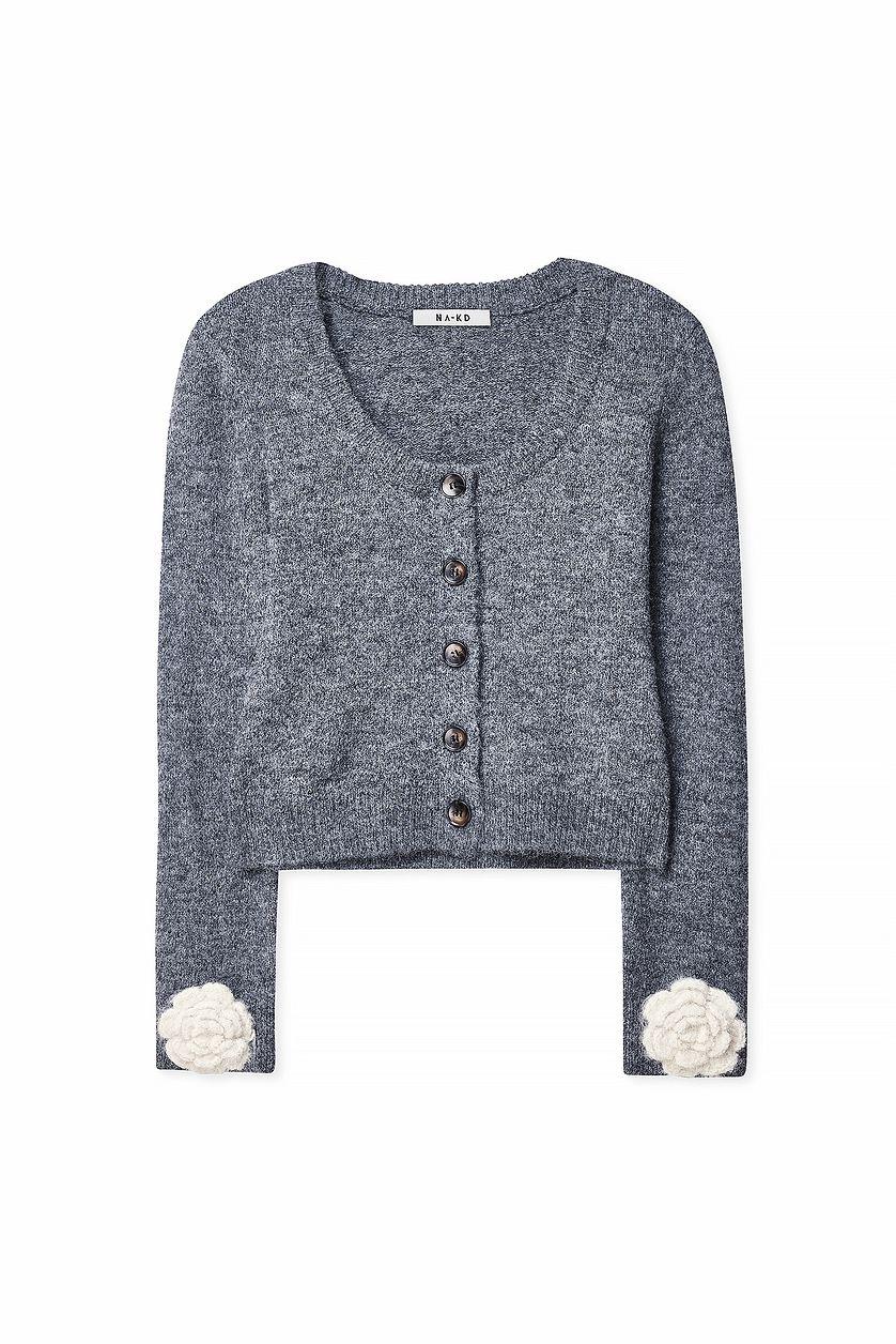 Rose Sleeve Detail Cardigan Product Image