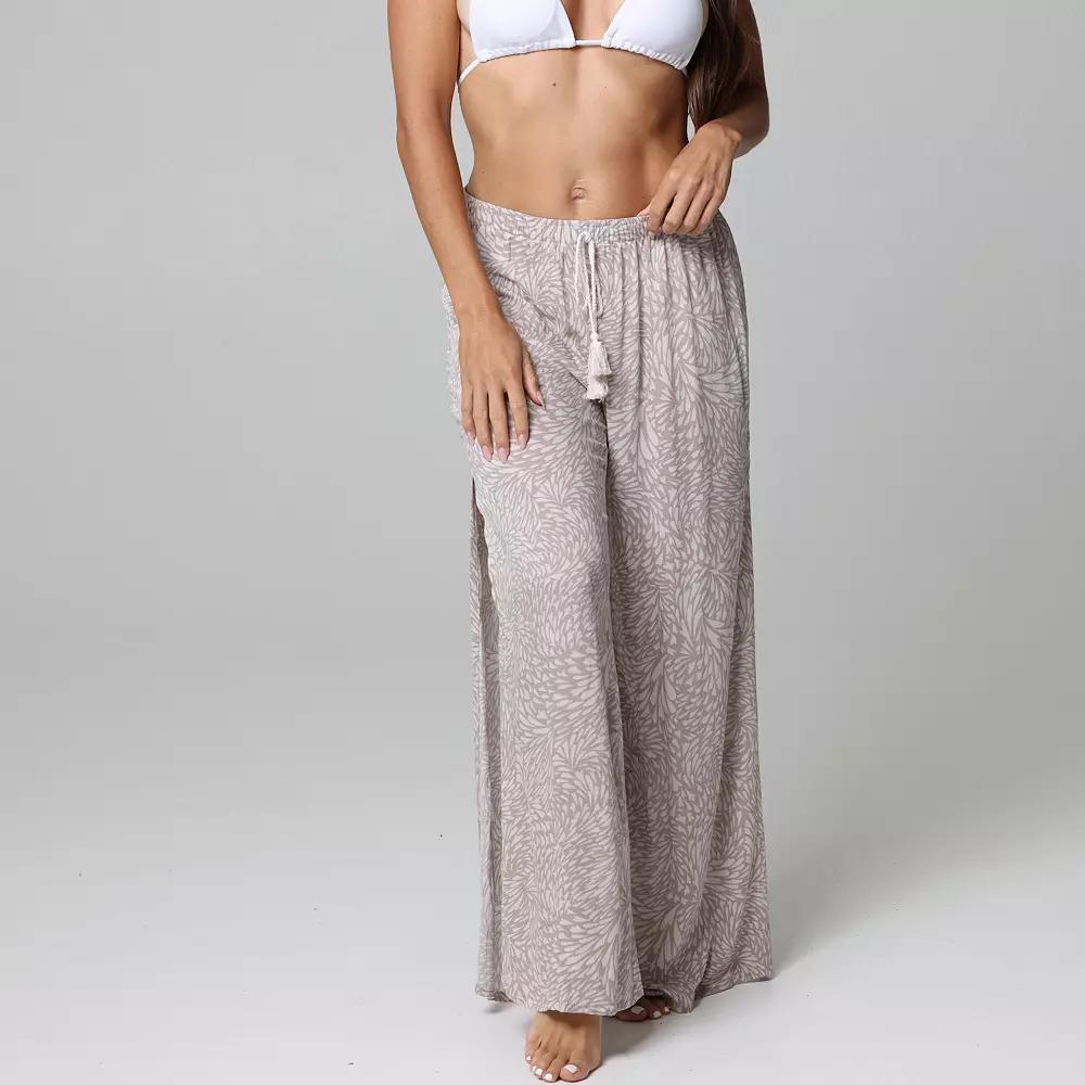 Women's J. Valdi Fly Away Swim Cover-Up Pants, Size: Small, Mauve Beige Product Image