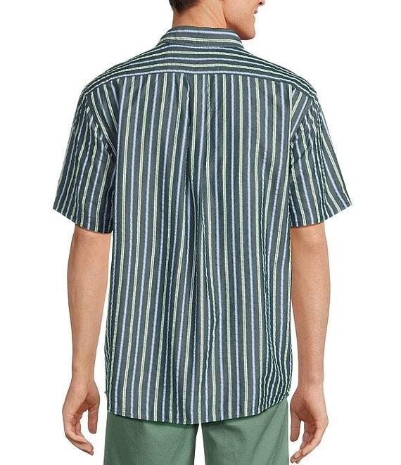 Roundtree & Yorke Short Sleeve Stripe Seersucker Sport Shirt Product Image