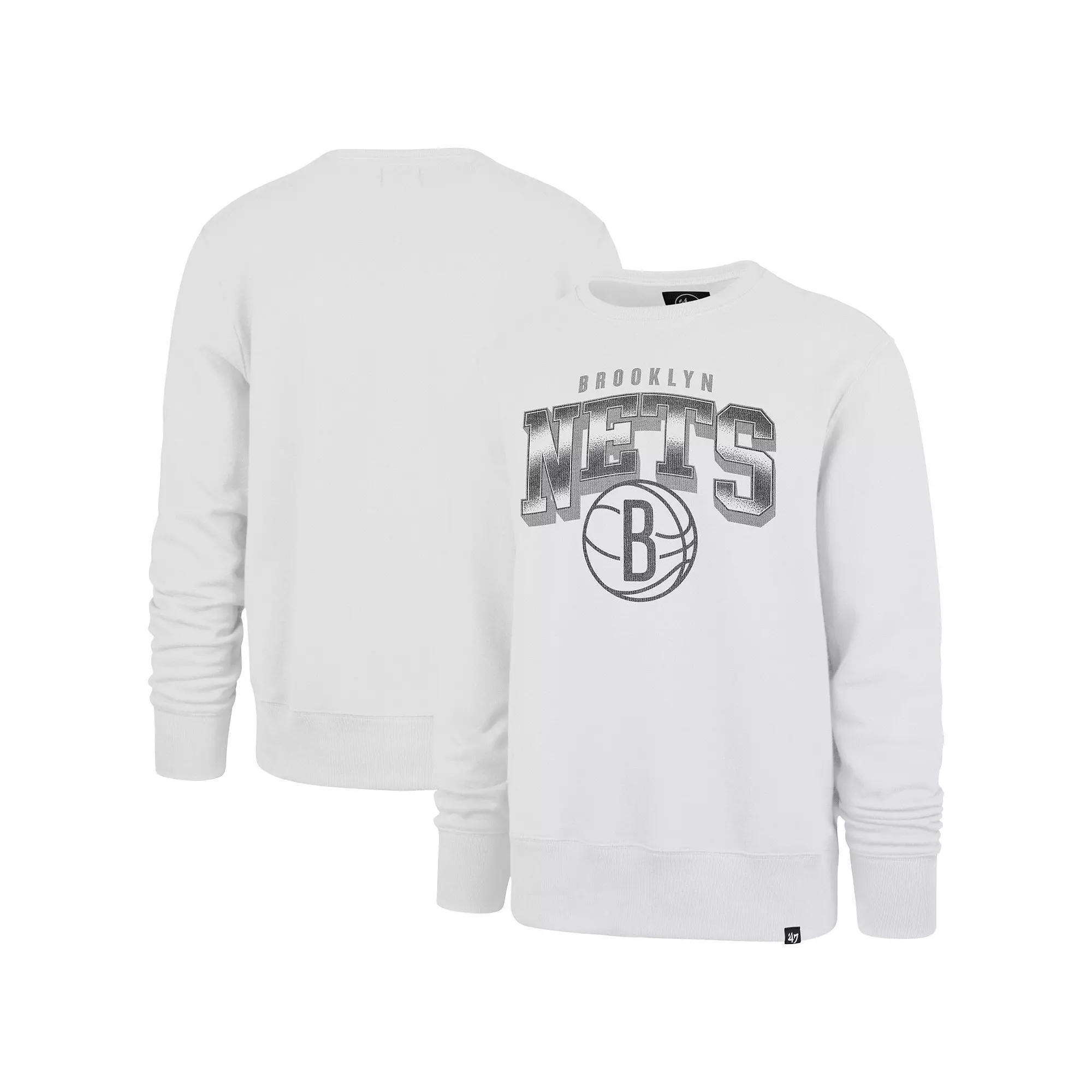 Men's '47 White Brooklyn Nets Spotlight Headline Pullover Sweatshirt,  Product Image