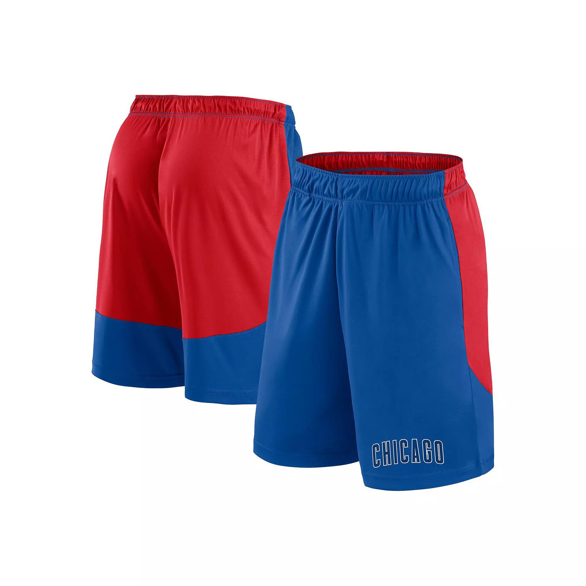 Mens Fanatics Royal/Red Chicago Cubs Launch Polyester Shorts Product Image