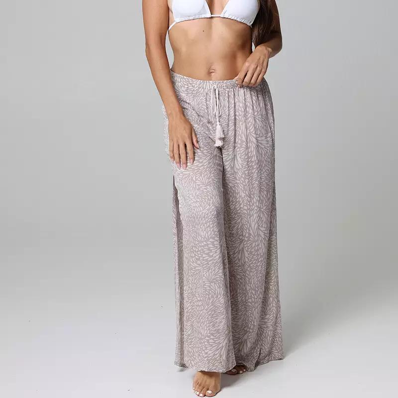 Women's J. Valdi Fly Away Swim Cover-Up Pants, Size: Small, Mauve Beige Product Image