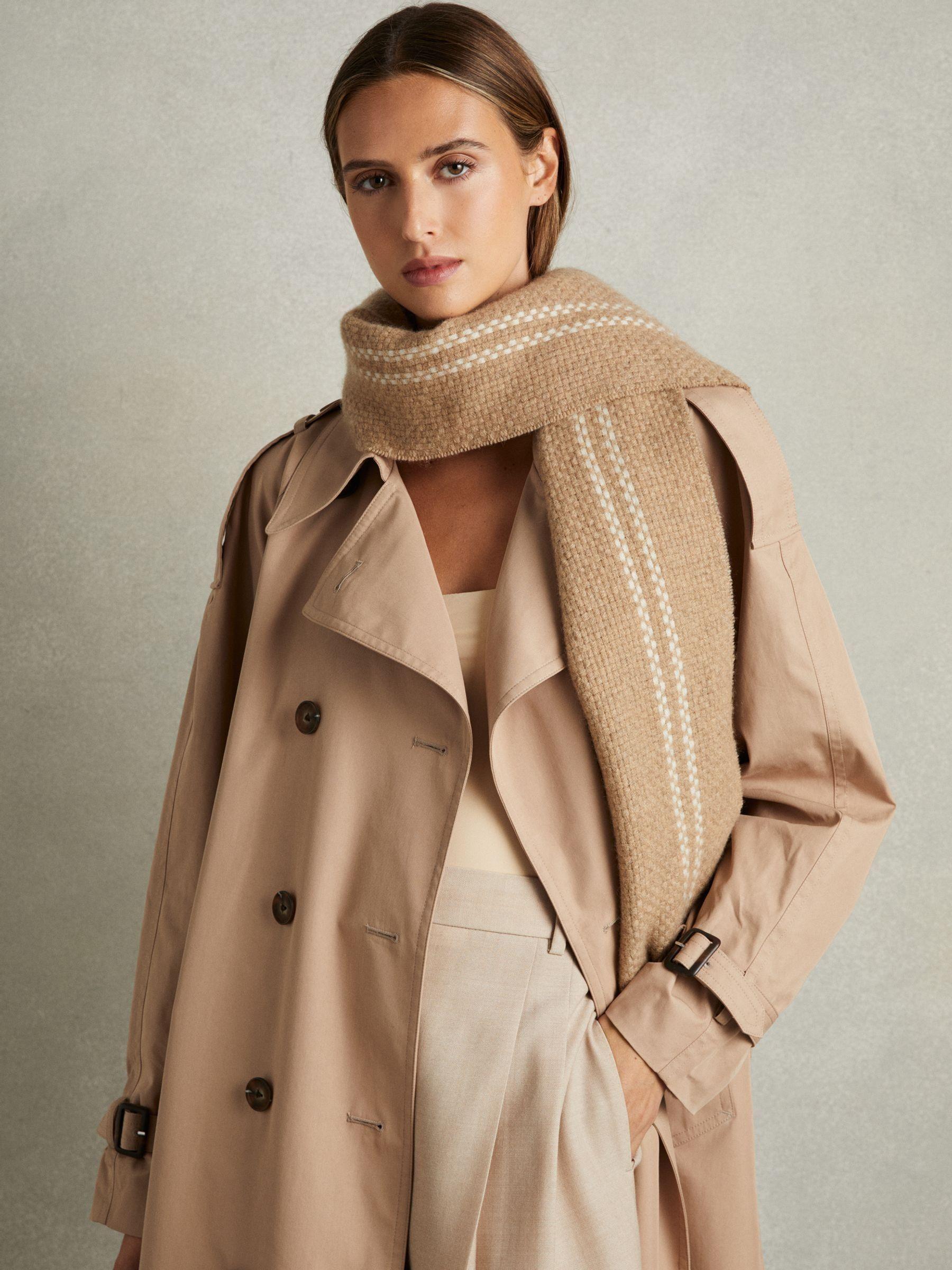 Wool-Cashmere Fringed Scarf in Camel Product Image