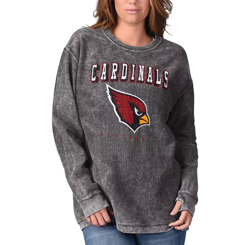 Women's G-III 4Her by Carl Banks Black Arizona Cardinals Comfy Cord Pullover Sweatshirt, Size: Medium Product Image