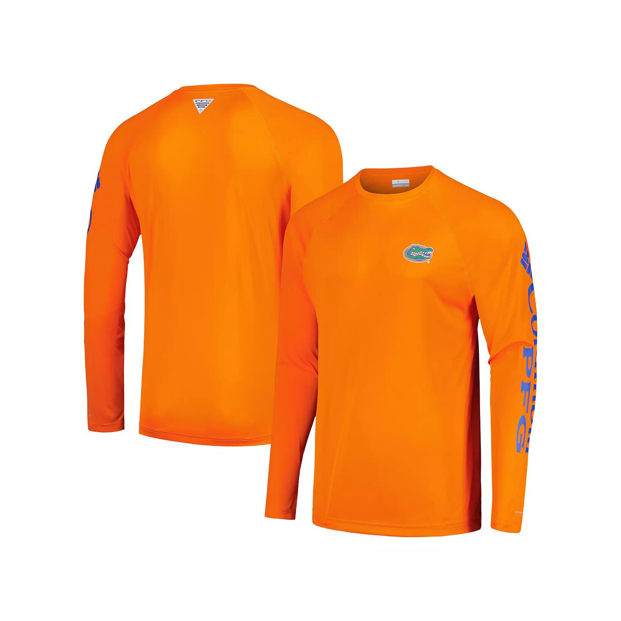 Men's Columbia Orange Florida Gators Terminal Tackle Omni-Shade Raglan Long Sleeve T-Shirt,  Product Image