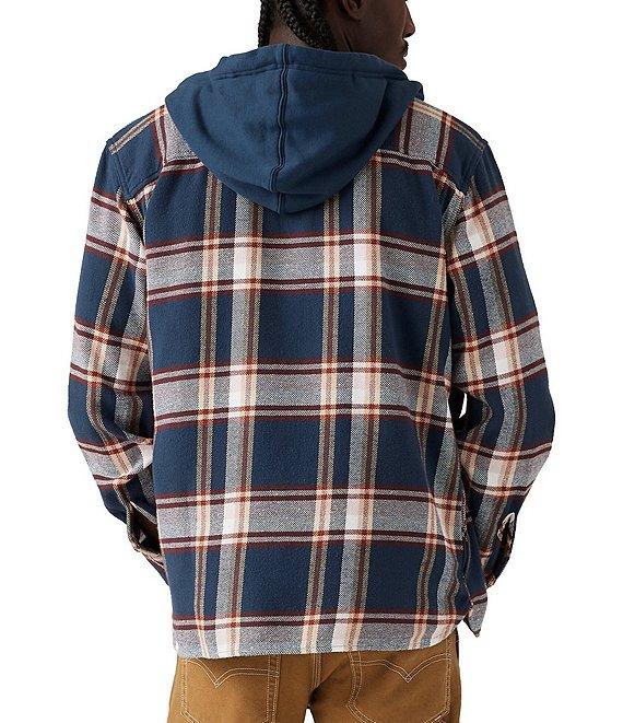 Levi's® Long Sleeve Wide Plaid Hooded Full Button Front Worker Shirt Product Image