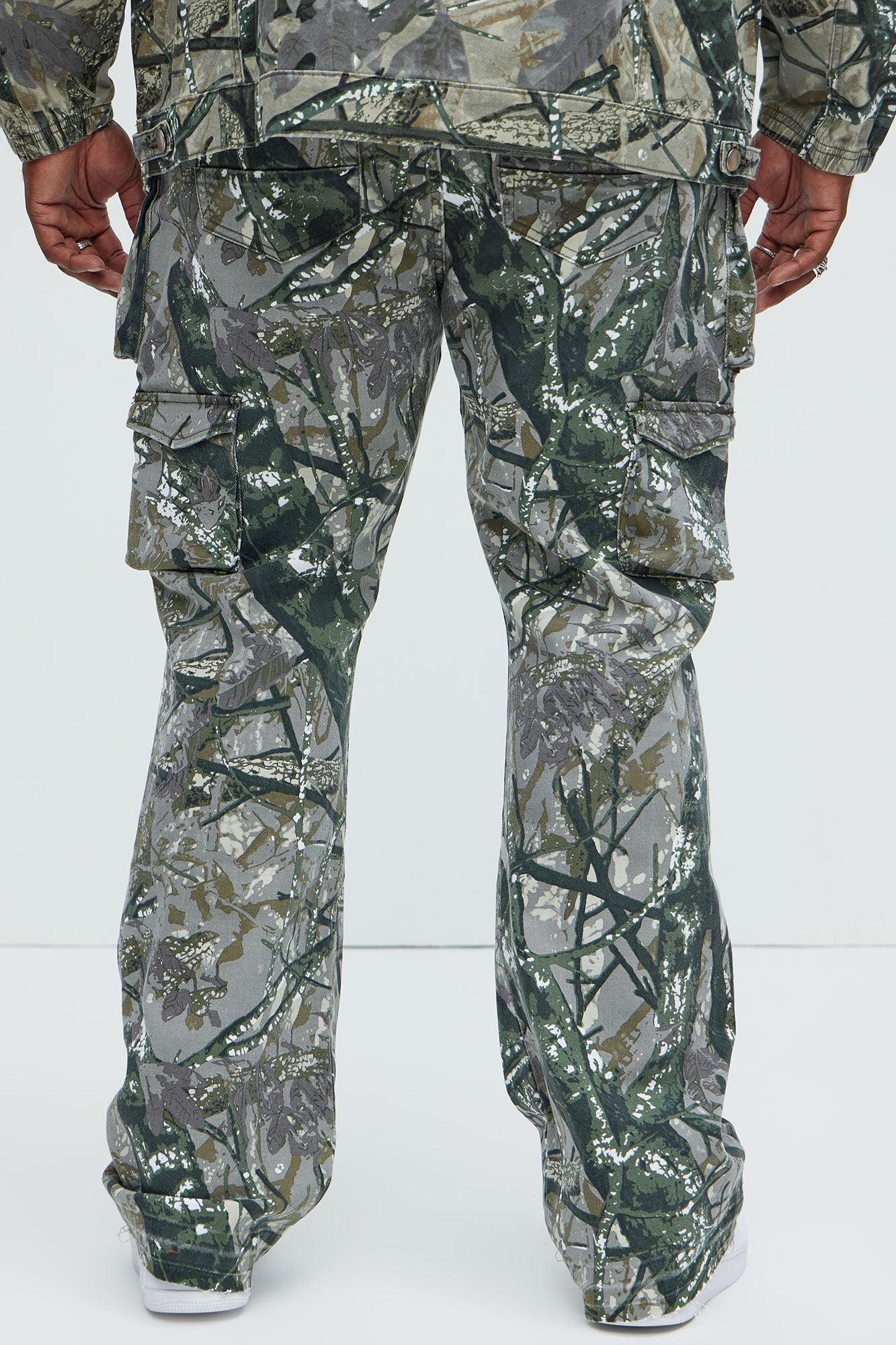 On Repeat Skinny Flare Cargo Pants - Green/combo Product Image