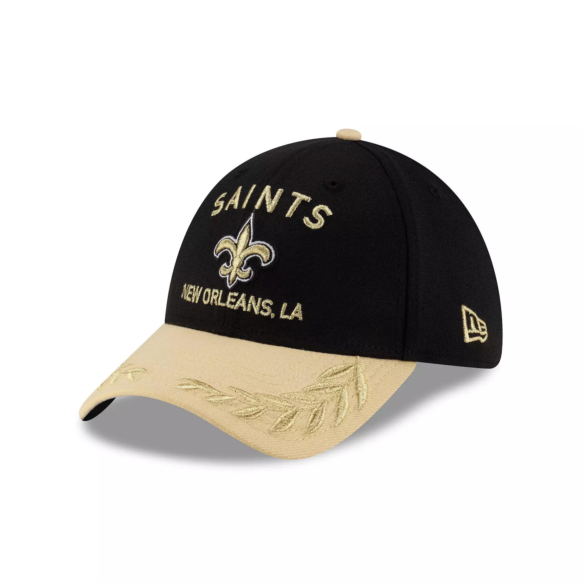 Men's New Era Black/Gold New Orleans Saints 2025 NFL Draft 39THIRTY Flex Hat,  Product Image