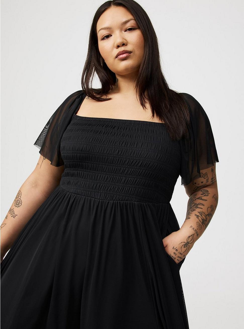 Flutter Sleeve Tea Length Dress Product Image