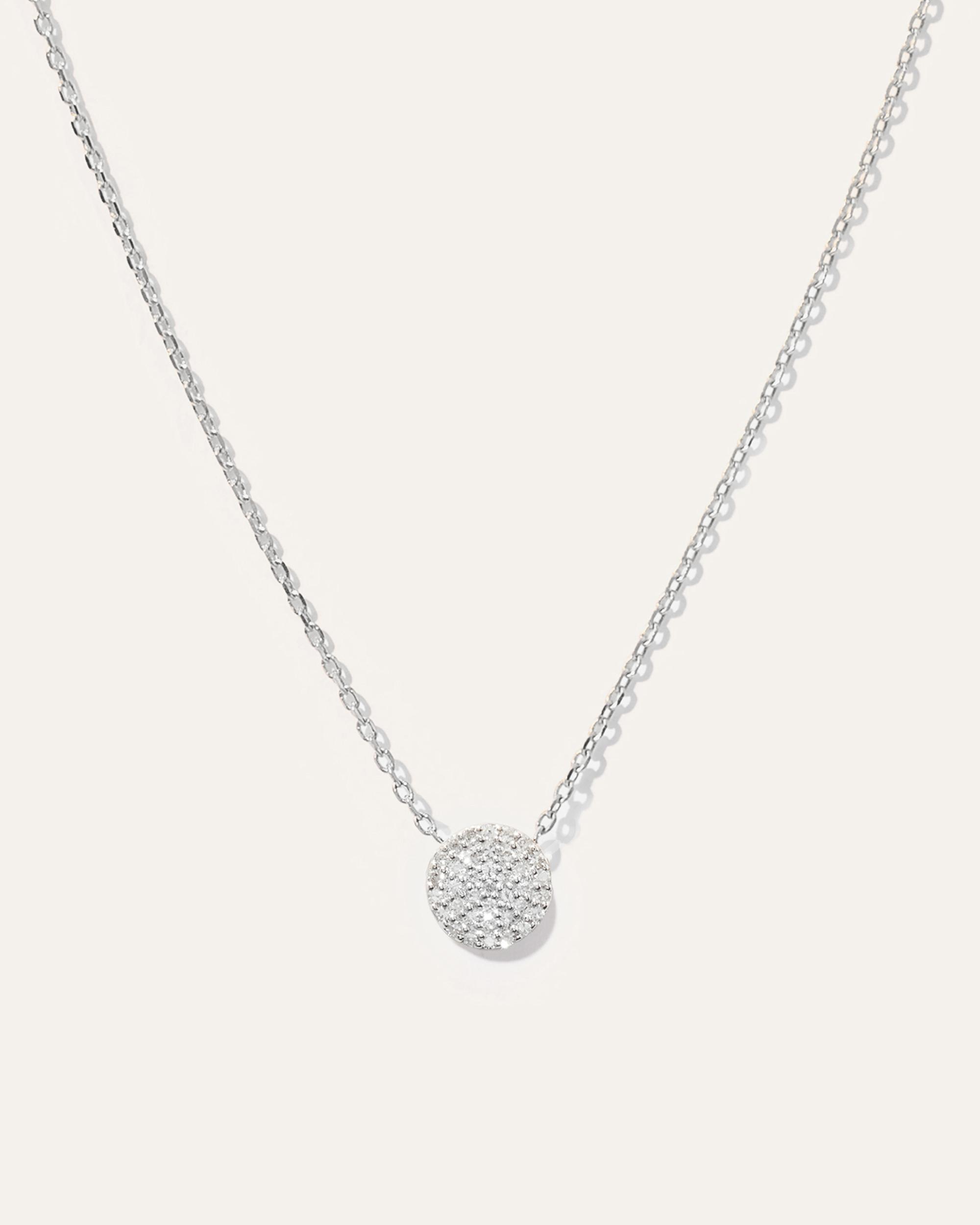 Quince | Women's 14K Gold Diamond Pave Disc Necklace Product Image