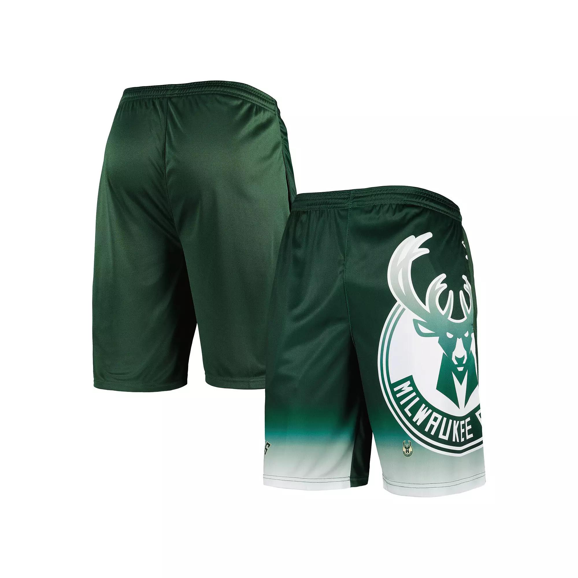 Men's Fanatics Branded Hunter Green Milwaukee Bucks Graphic Shorts,  Product Image