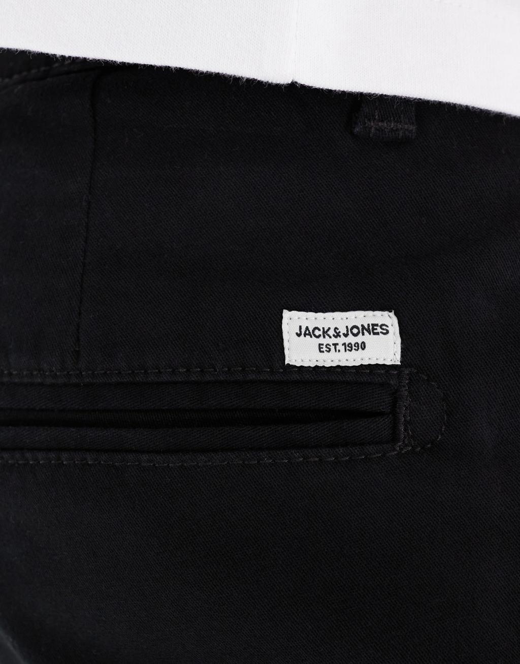 Jack & Jones Intelligence slim fit chinos in black  Product Image