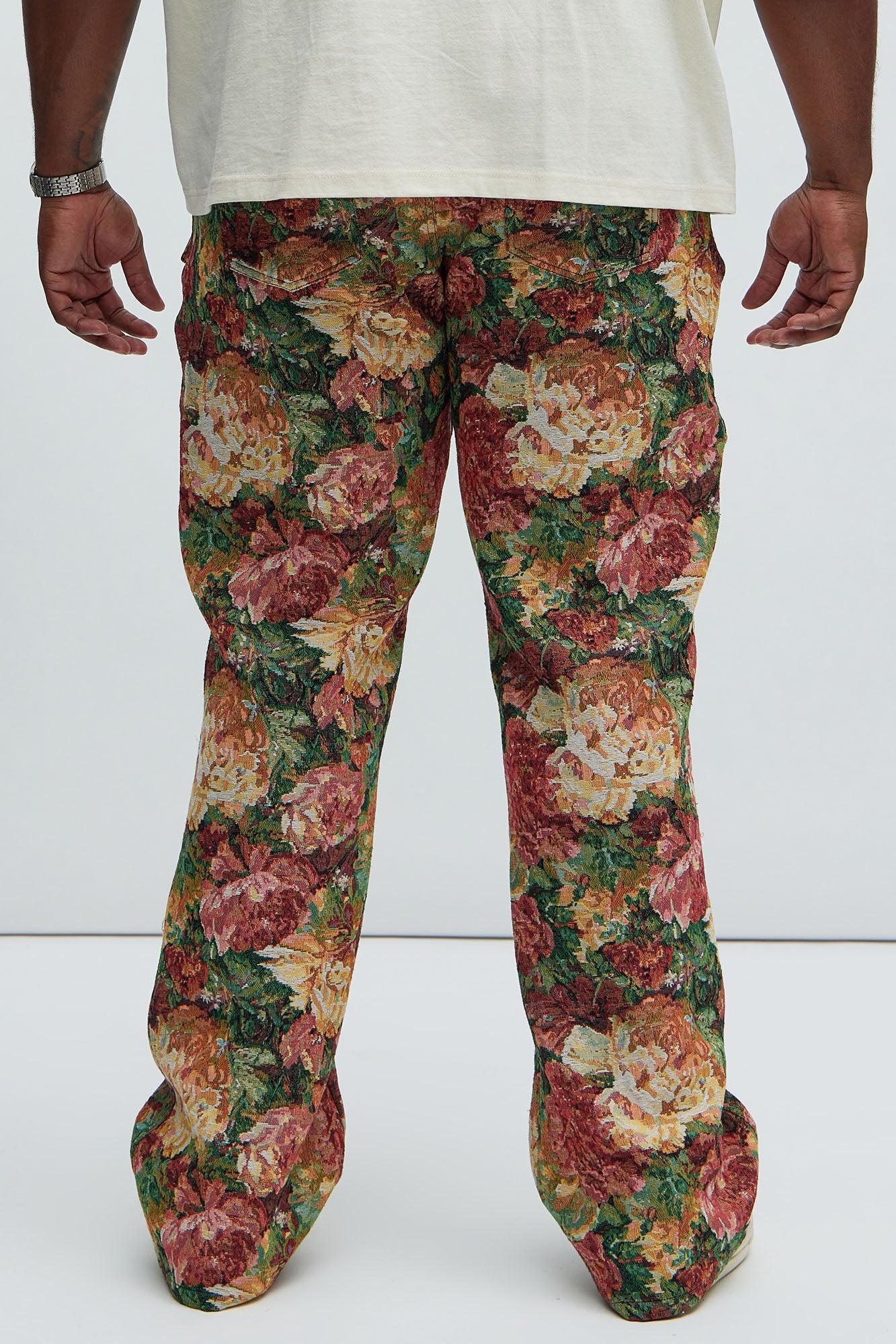 Pissarro Tapestry Slim Stacked Flare Pants - Multi Color Product Image