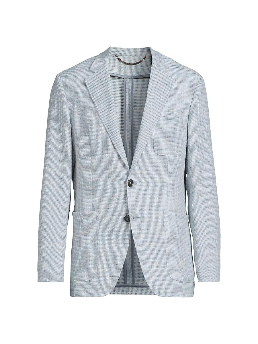 Mens Kei Houndstooth Cotton & Linen-Blend Two-Button Sport Coat Product Image
