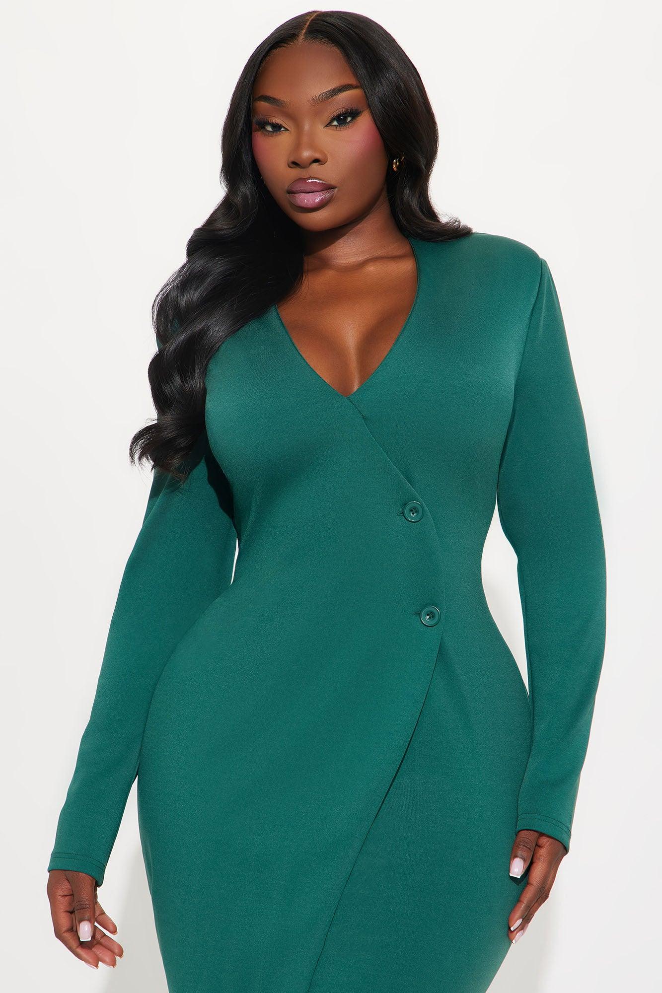 Myla Long Sleeve Midi Dress - Hunter Female Product Image