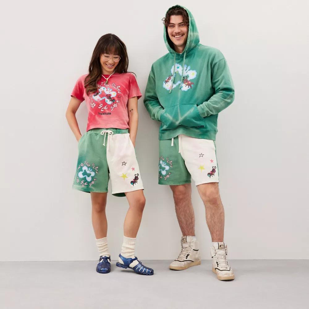 Sweat Shorts With Floating Butterfly Print Product Image