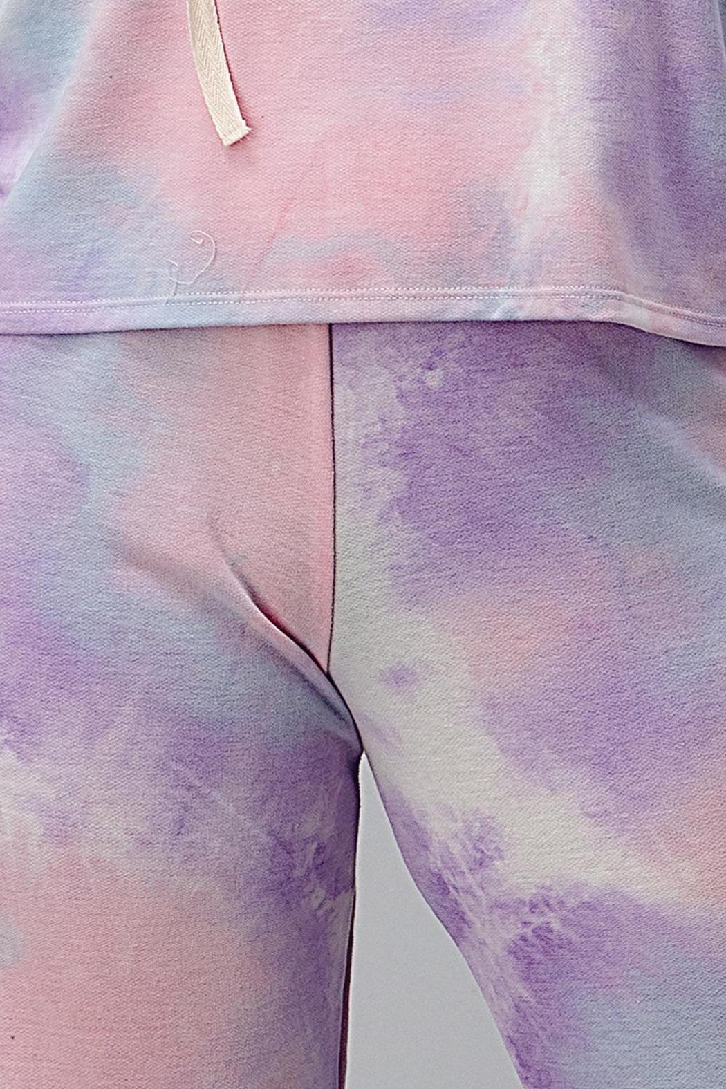 Tie Dye Hooded Sweat Shirts Jogger Lounge Wear Set Product Image