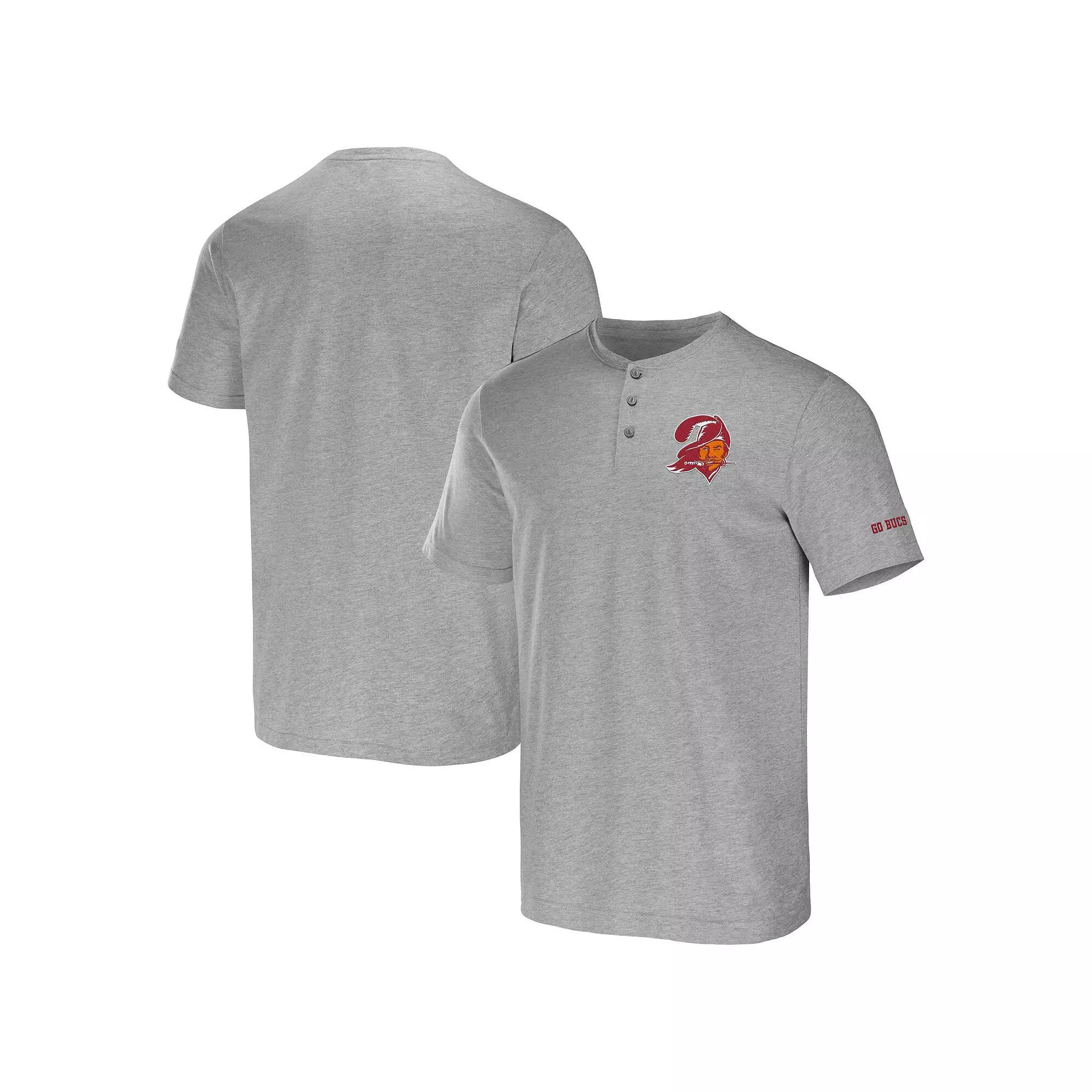 Men's NFL x Darius Rucker Collection by Fanatics Heather Gray Tampa Bay Buccaneers Henley T-Shirt,  Product Image