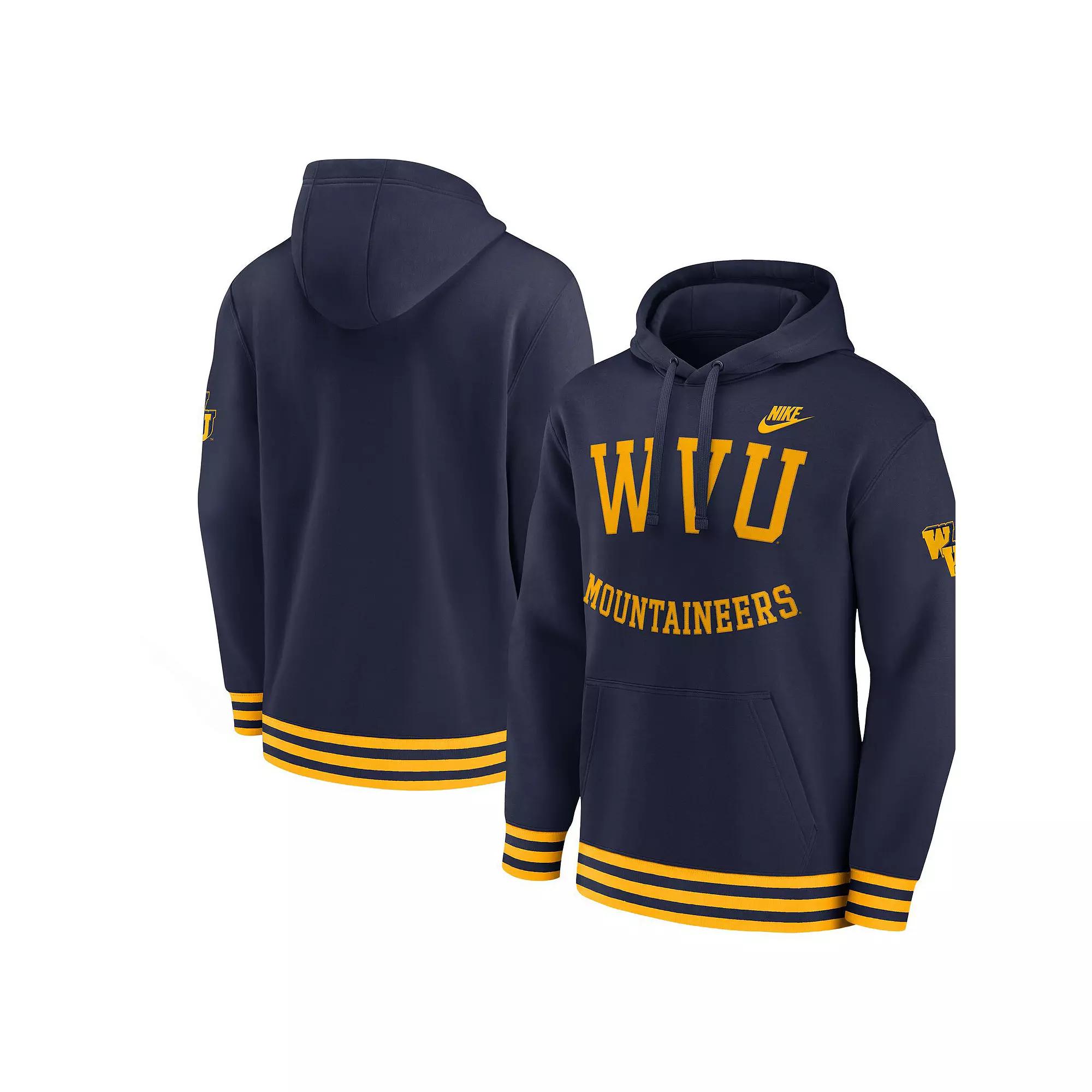 Men's Nike Navy West Virginia Mountaineers Legacy Retro Pullover Hoodie, Size: Medium, Blue Product Image