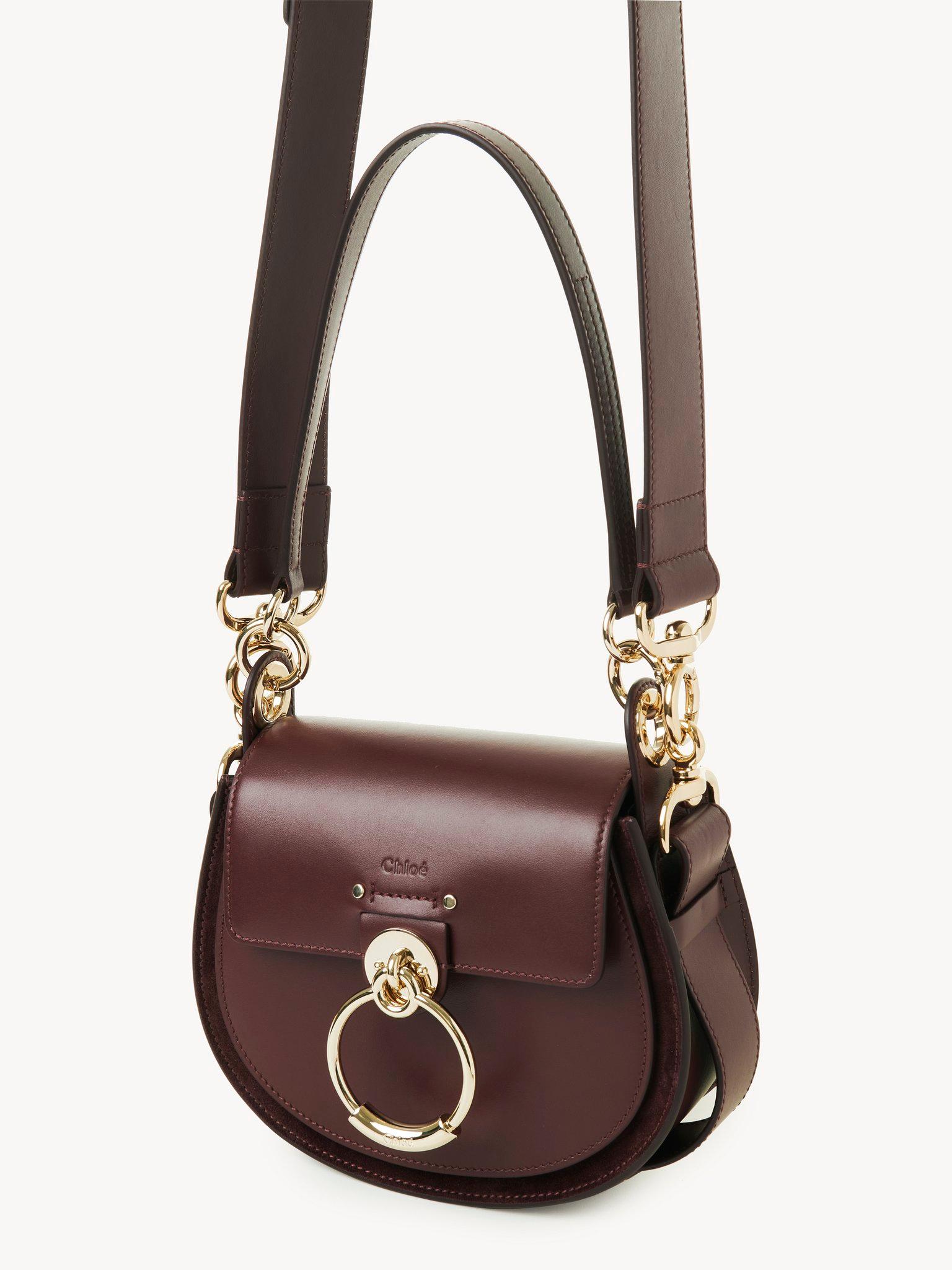 Small Tess bag in shiny & suede leather Product Image