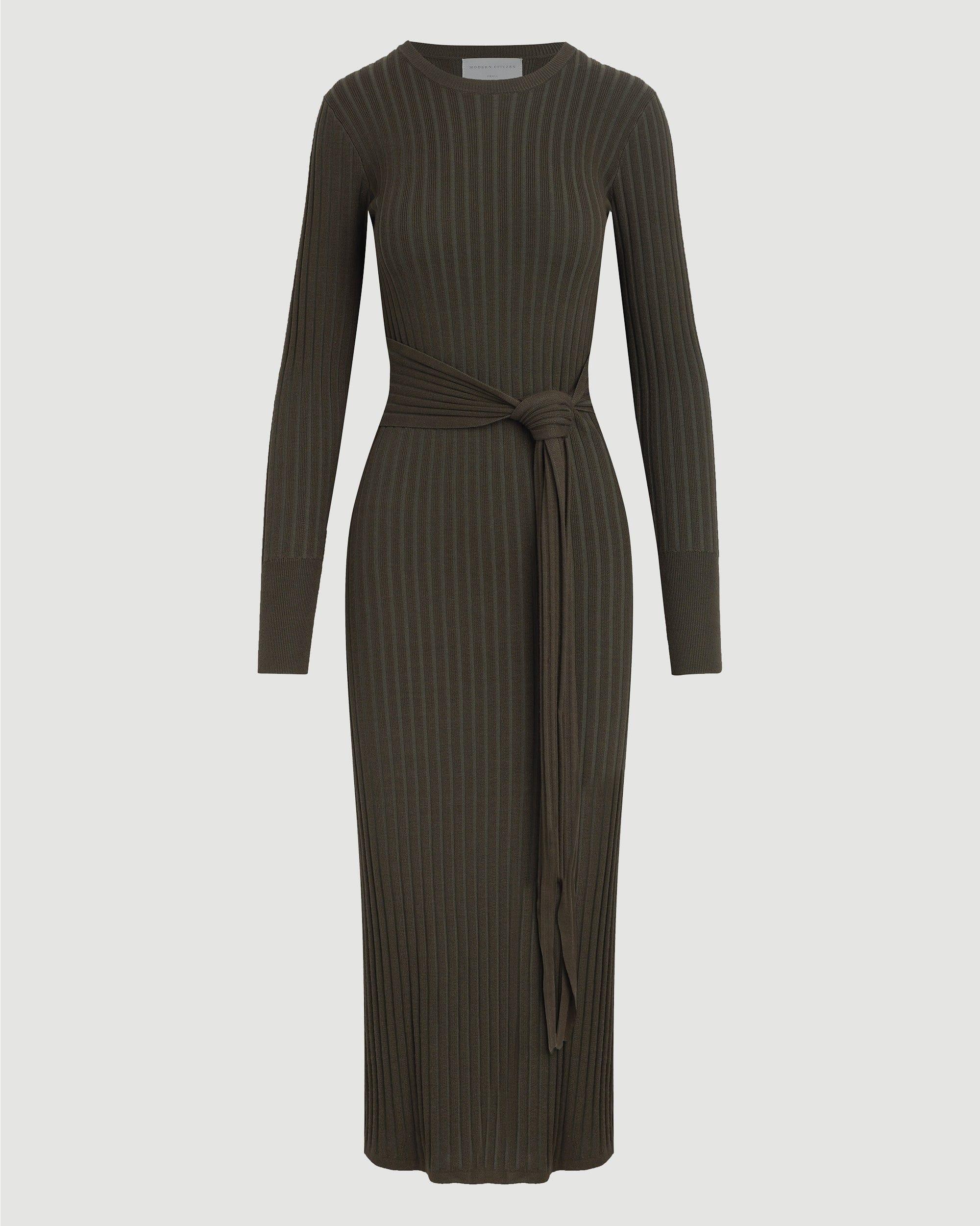 Carmen Tie-Front Ribbed Dress (Petite) Product Image